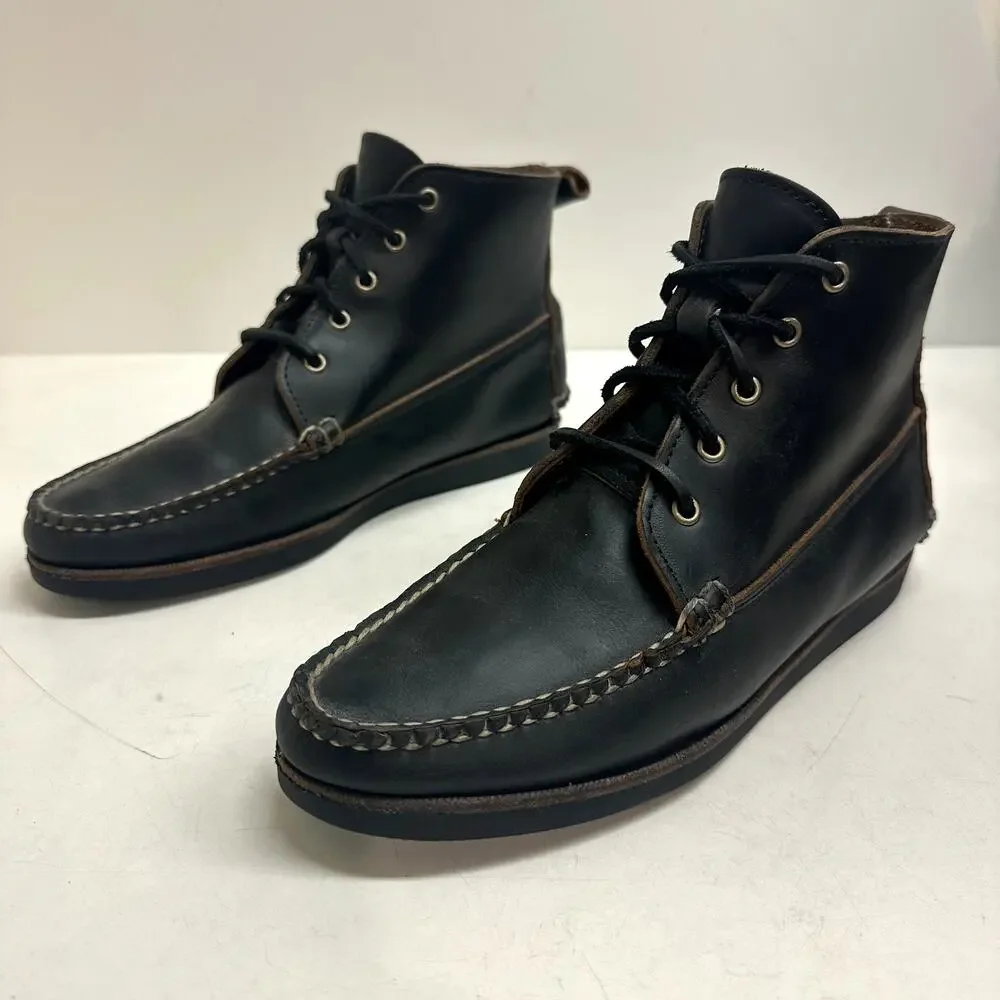 EUC Rancourt & Co x Club Monaco 5-Eyelet Mid Ranger Moc Boot Black Made in USA 7